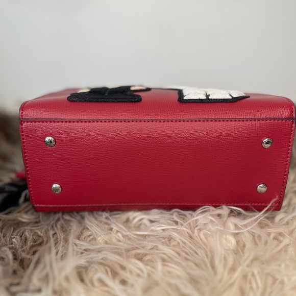 ❌SOLD❌ Karl Lagerfeld Paris Maybelle Red Top Handle Satchel Crossbody Bag NWT - Picture 5 of 9
